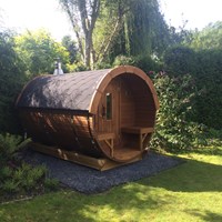 Barrelsauna thermowood L300 D197 - incl. terras